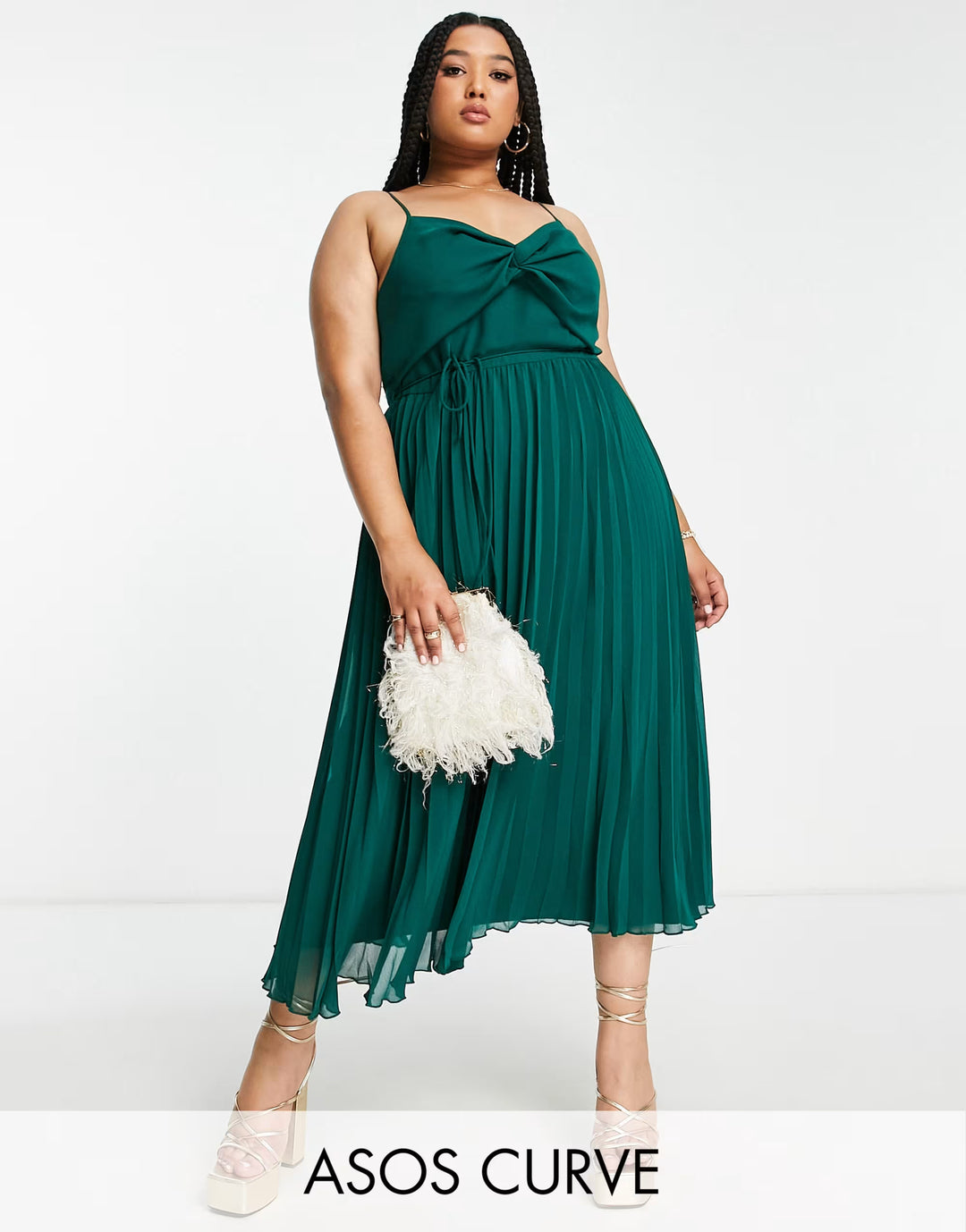 Rochie midi ASOS, verde