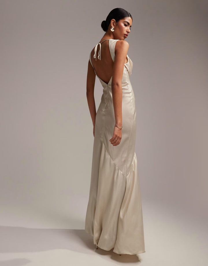 Rochie maxi ASOS, bej
