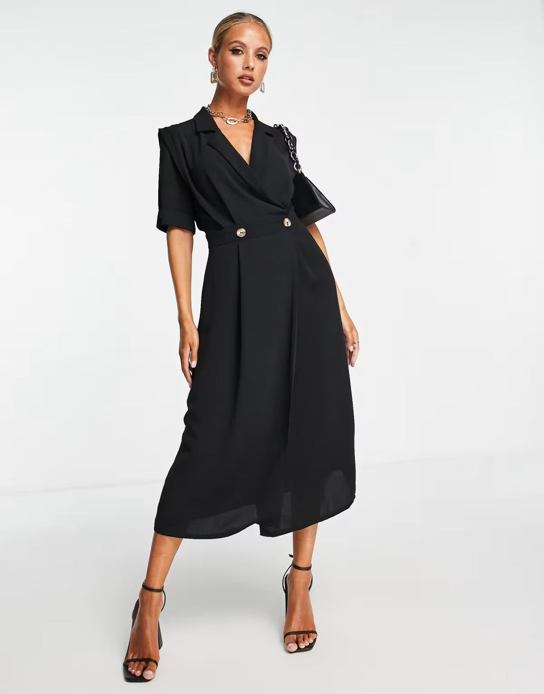 Rochie midi ASOS, negru