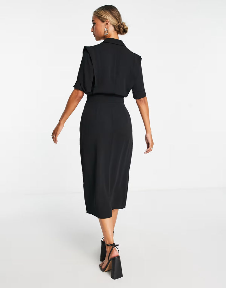 Rochie midi ASOS, negru