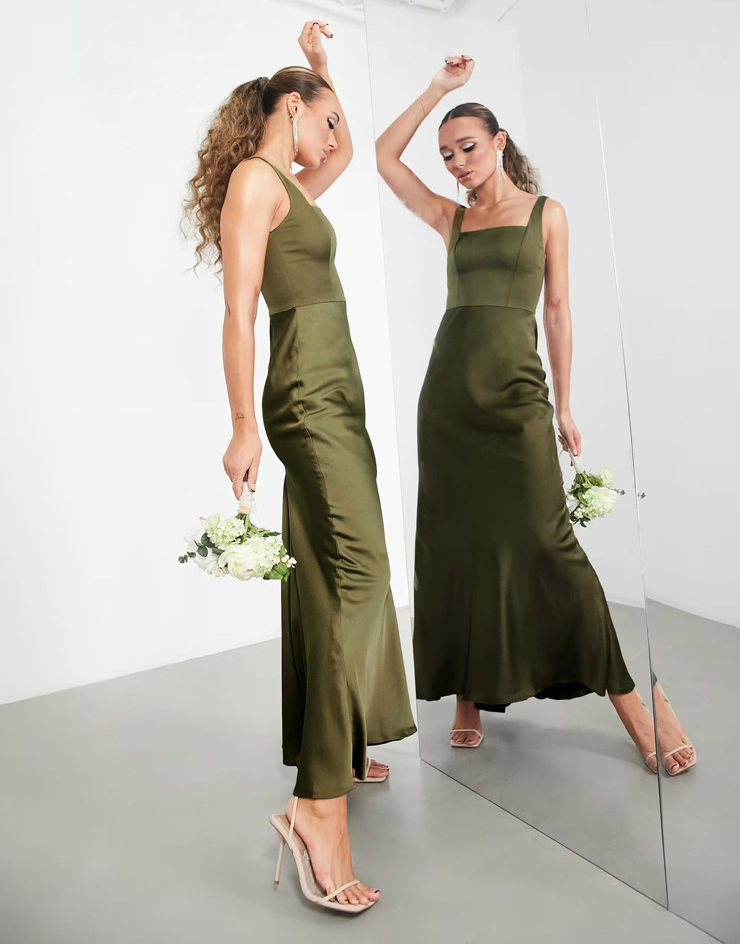 Rochie maxi ASOS, verde