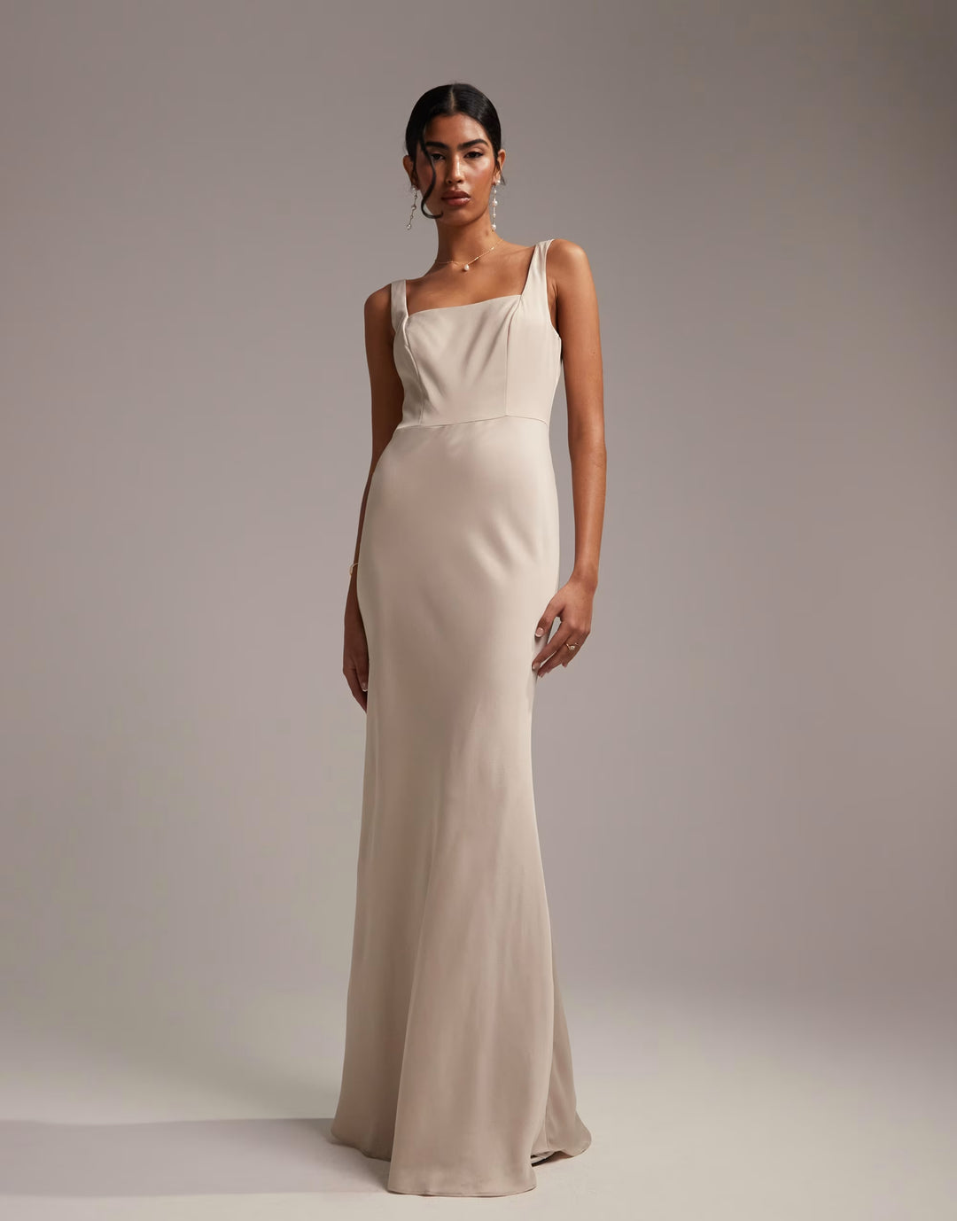 Rochie maxi ASOS, crem