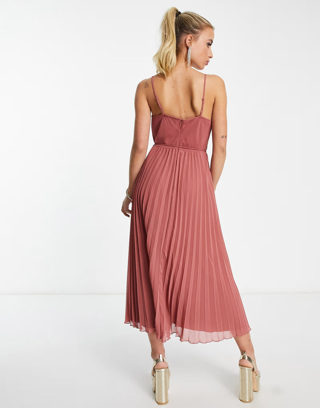 Rochie midi ASOS, roz