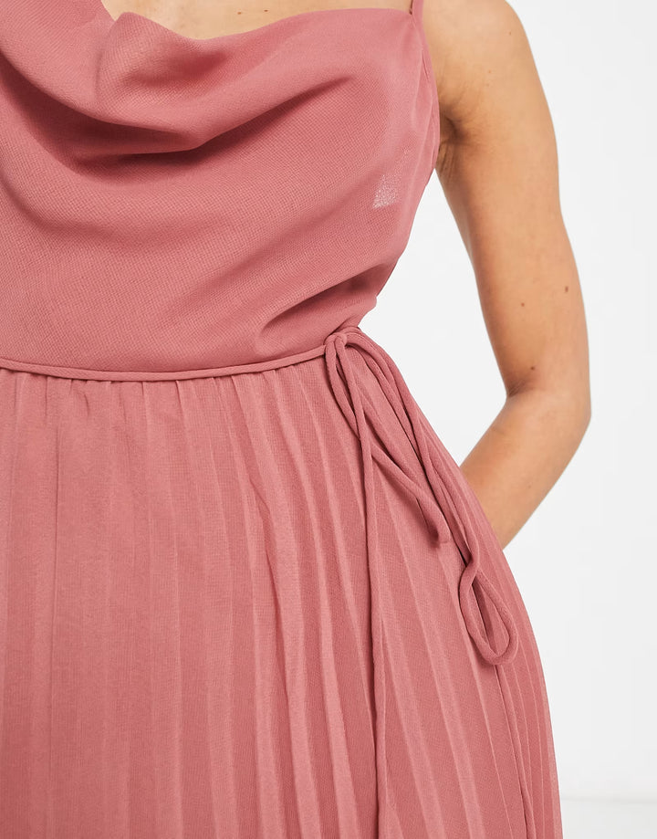 Rochie midi ASOS, roz