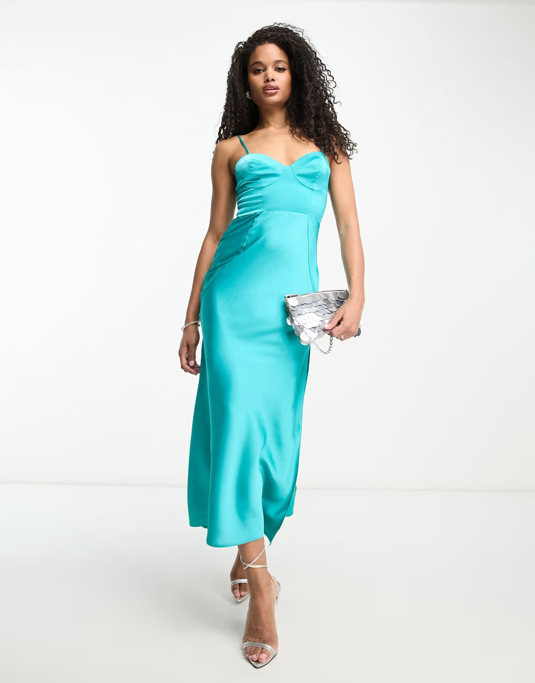 Rochie midi ASOS, turcoaz