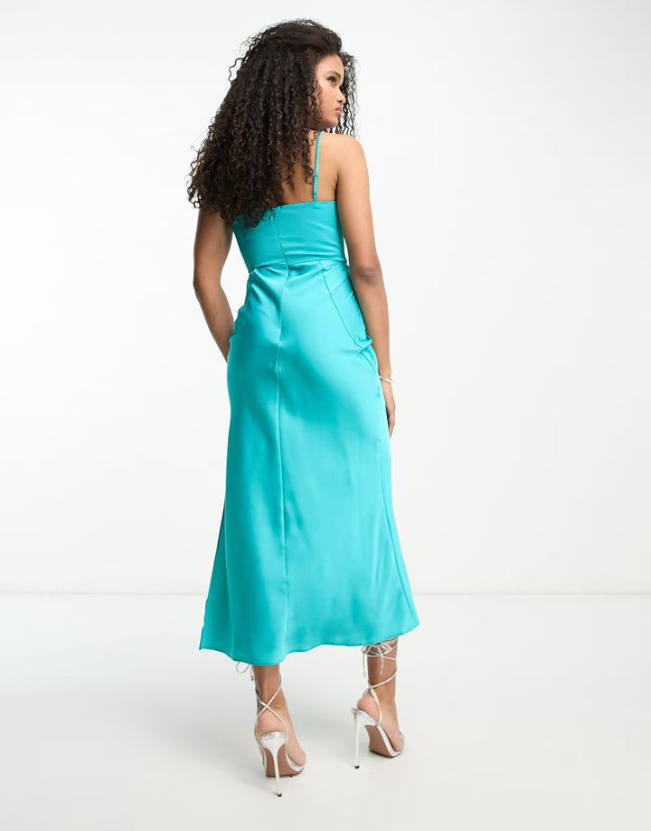 Rochie midi ASOS, turcoaz