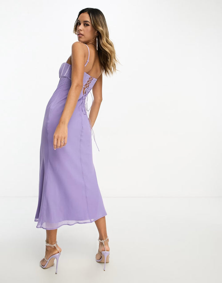 Rochie midi ASOS, mov