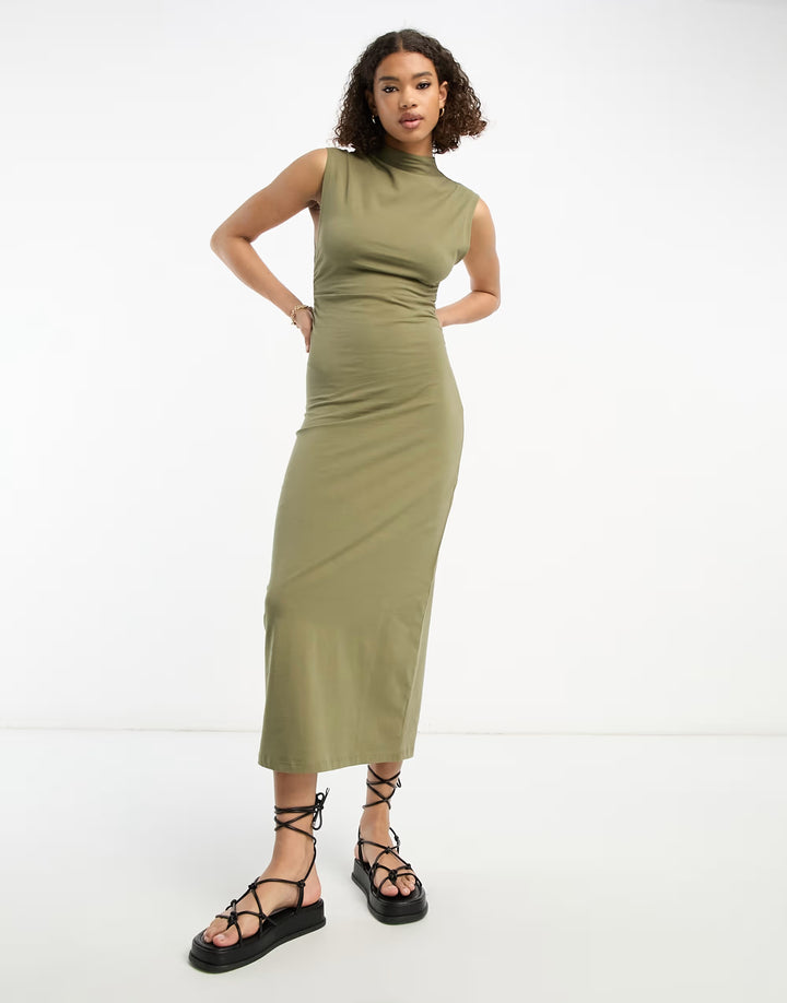 Rochie midi ASOS, verde