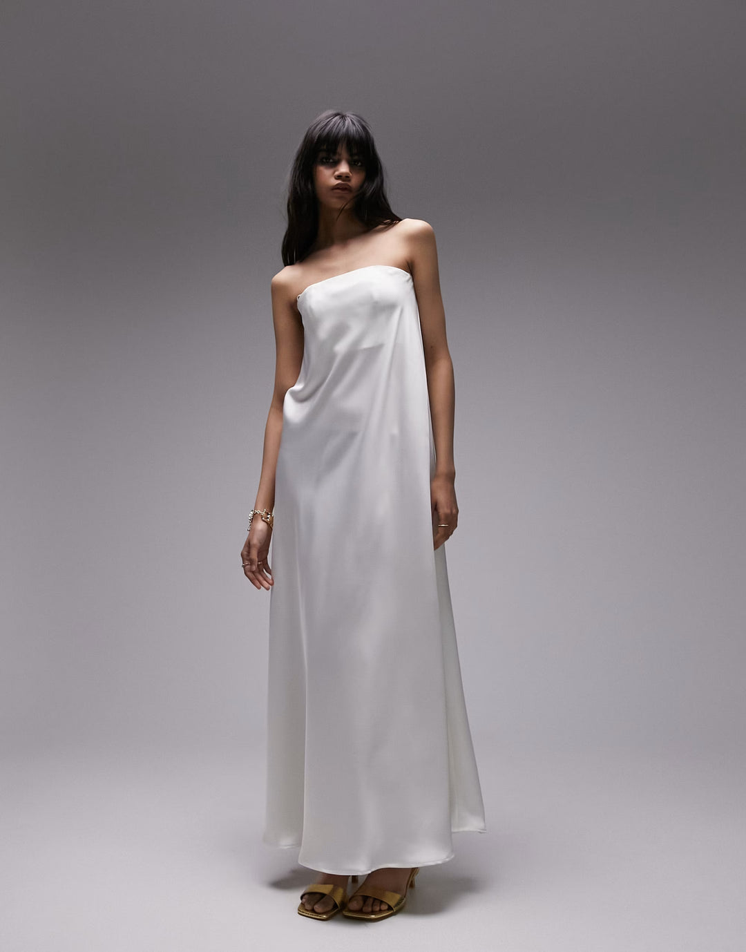 Rochie maxi ASOS, crem