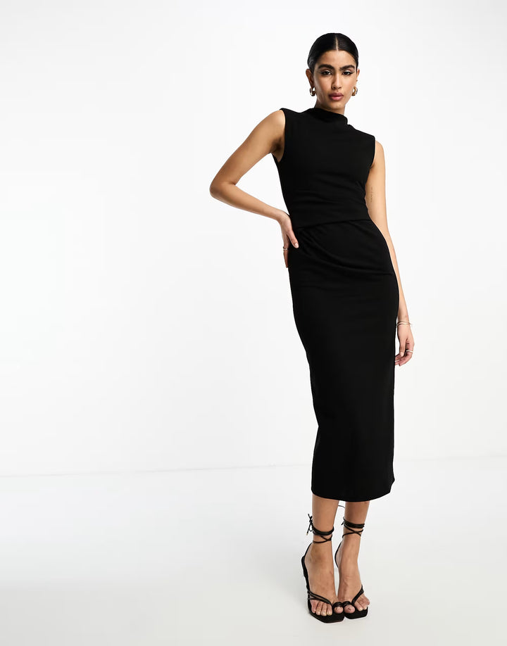 Rochie midi ASOS, negru