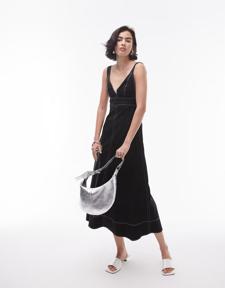 Rochie midi TOPSHOP, negru