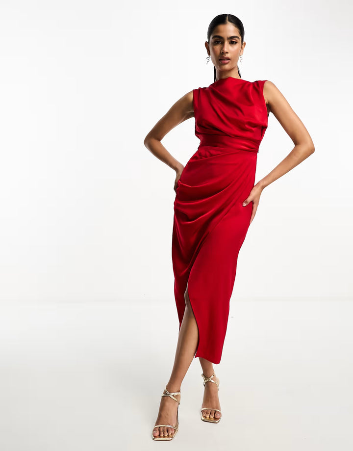 Rochie midi ASOS, roșu