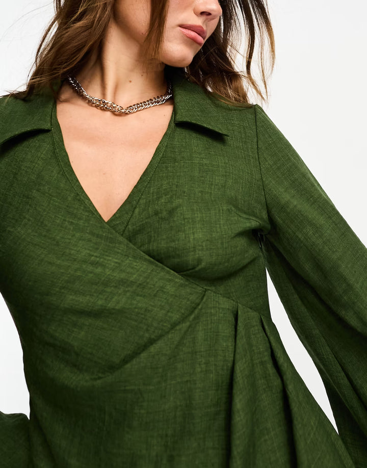 Rochie midi ASOS, verde