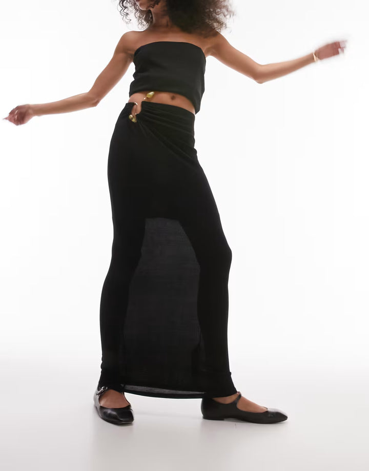 Fustă maxi TOPSHOP, negru