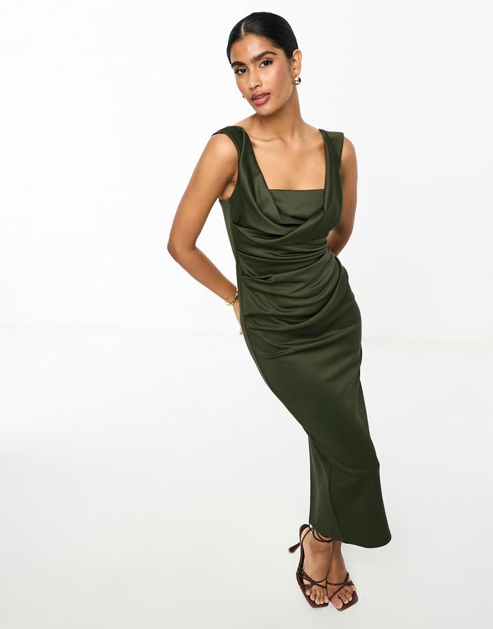 Rochie maxi ASOS, kaki