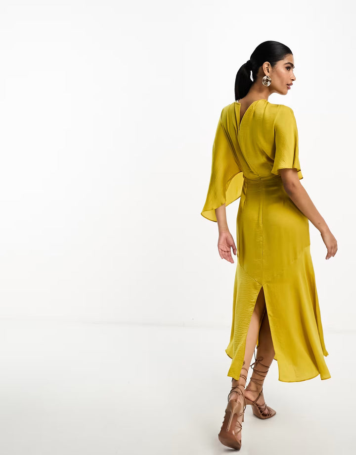 Rochie midi ASOS, galben