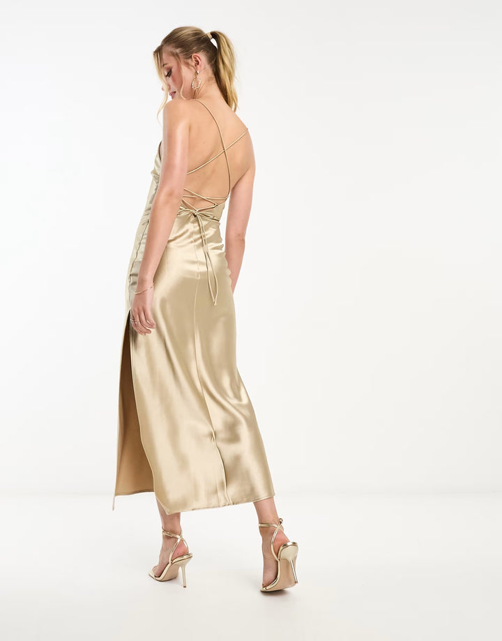 Rochie maxi ASOS, bej