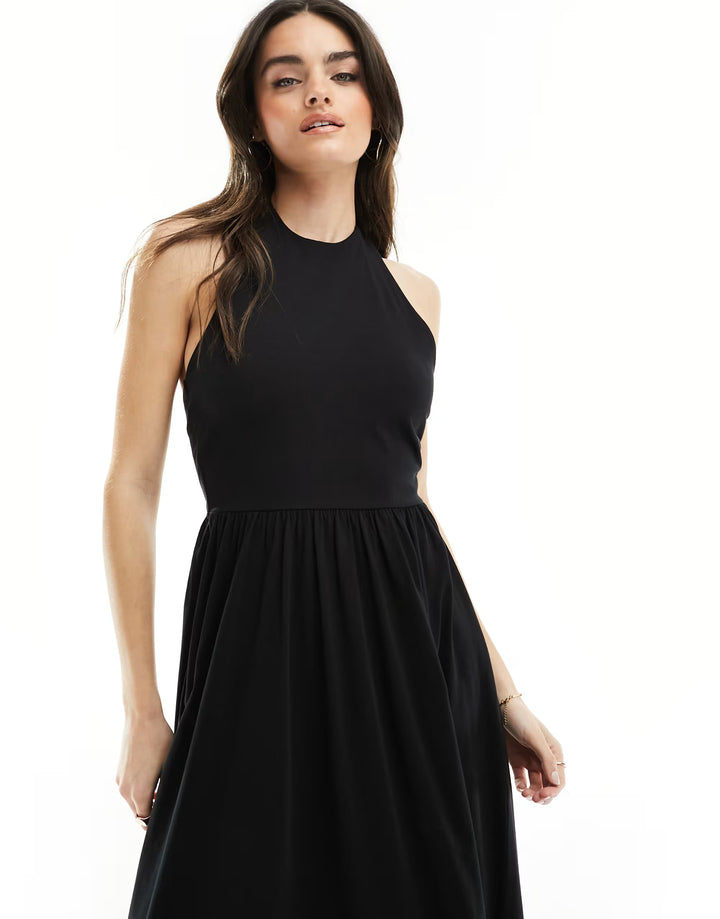 Rochie midi ASOS, negru
