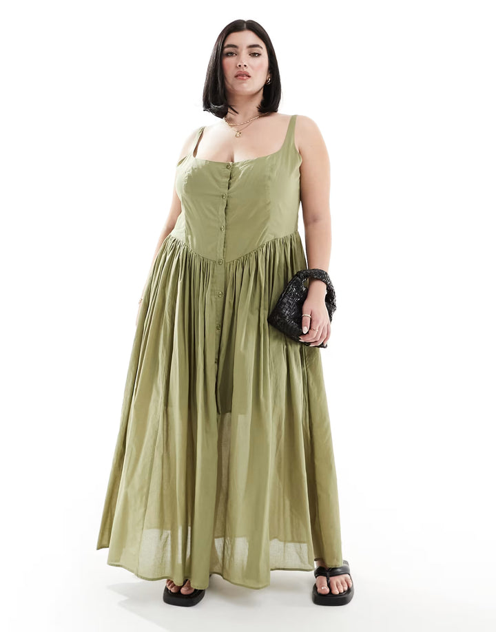 Rochie maxi ASOS, kaki