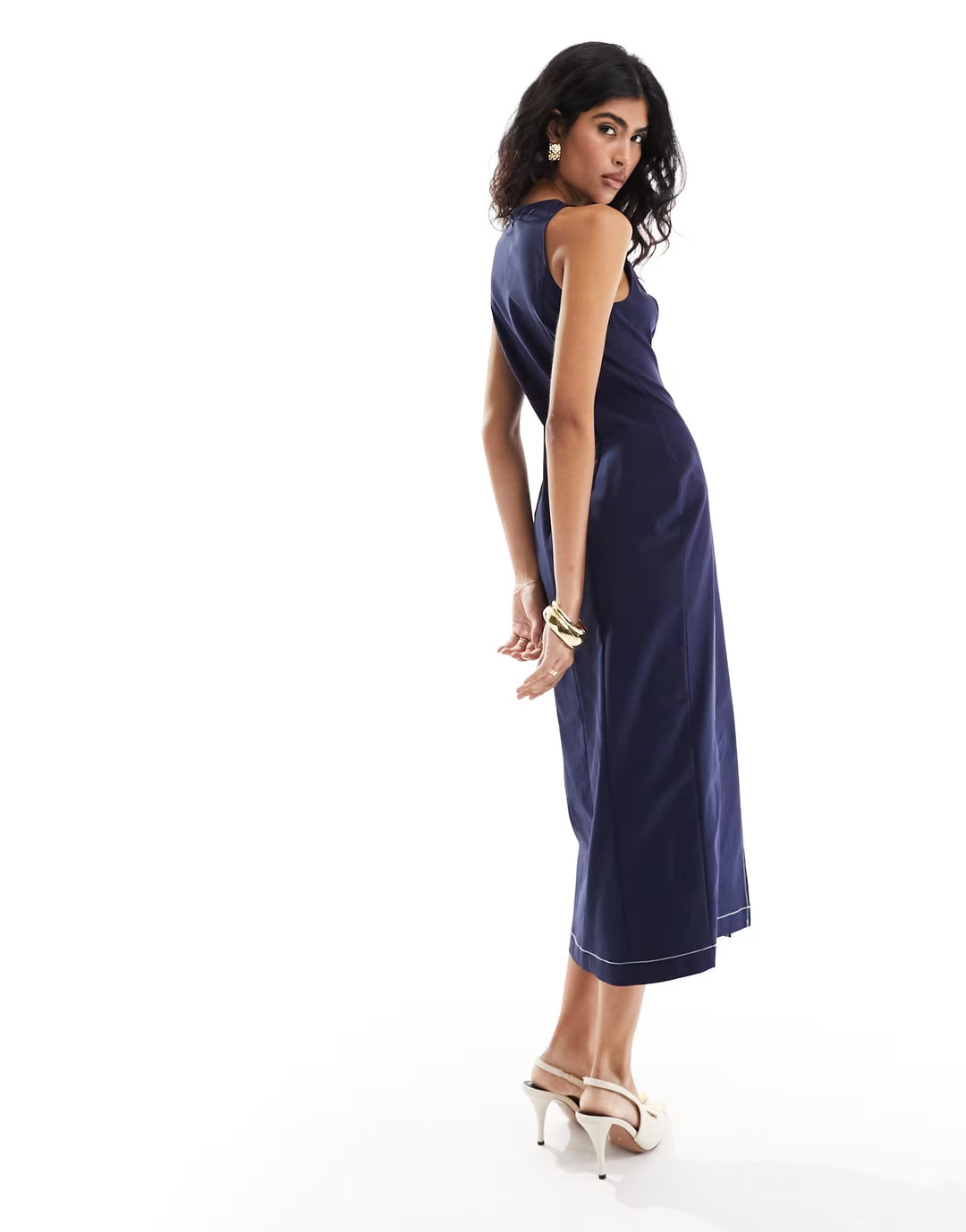 Rochie midi ASOS, albastru