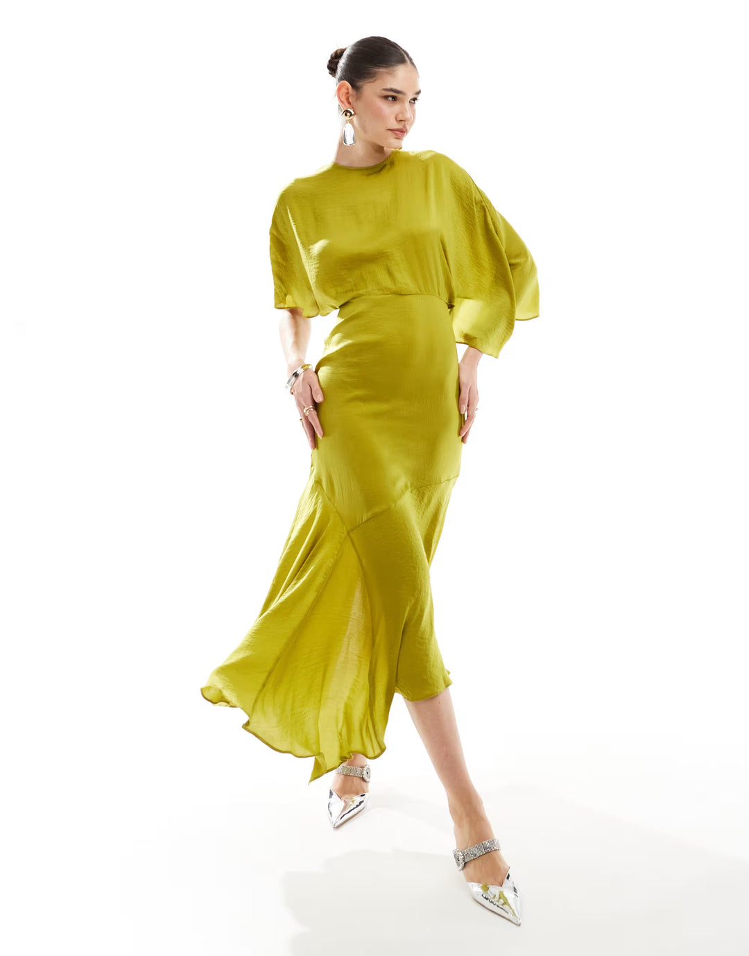 Rochie midi ASOS, verde