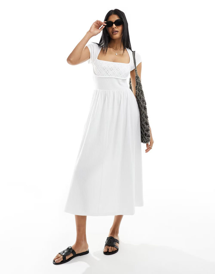 Rochie maxi ASOS, alb