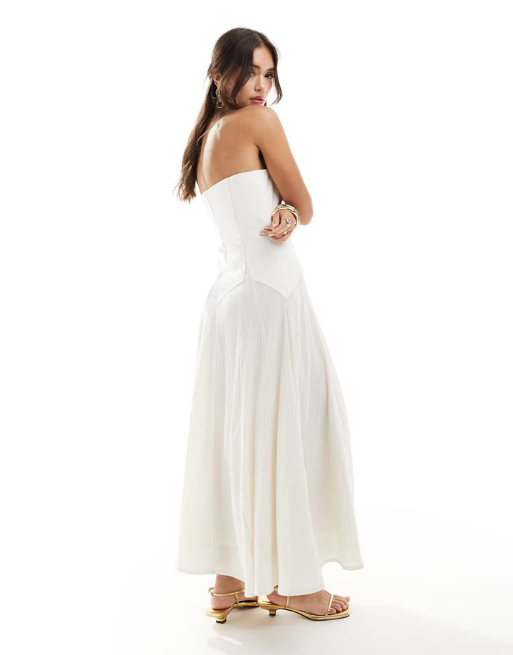 Rochie maxi ASOS, alb
