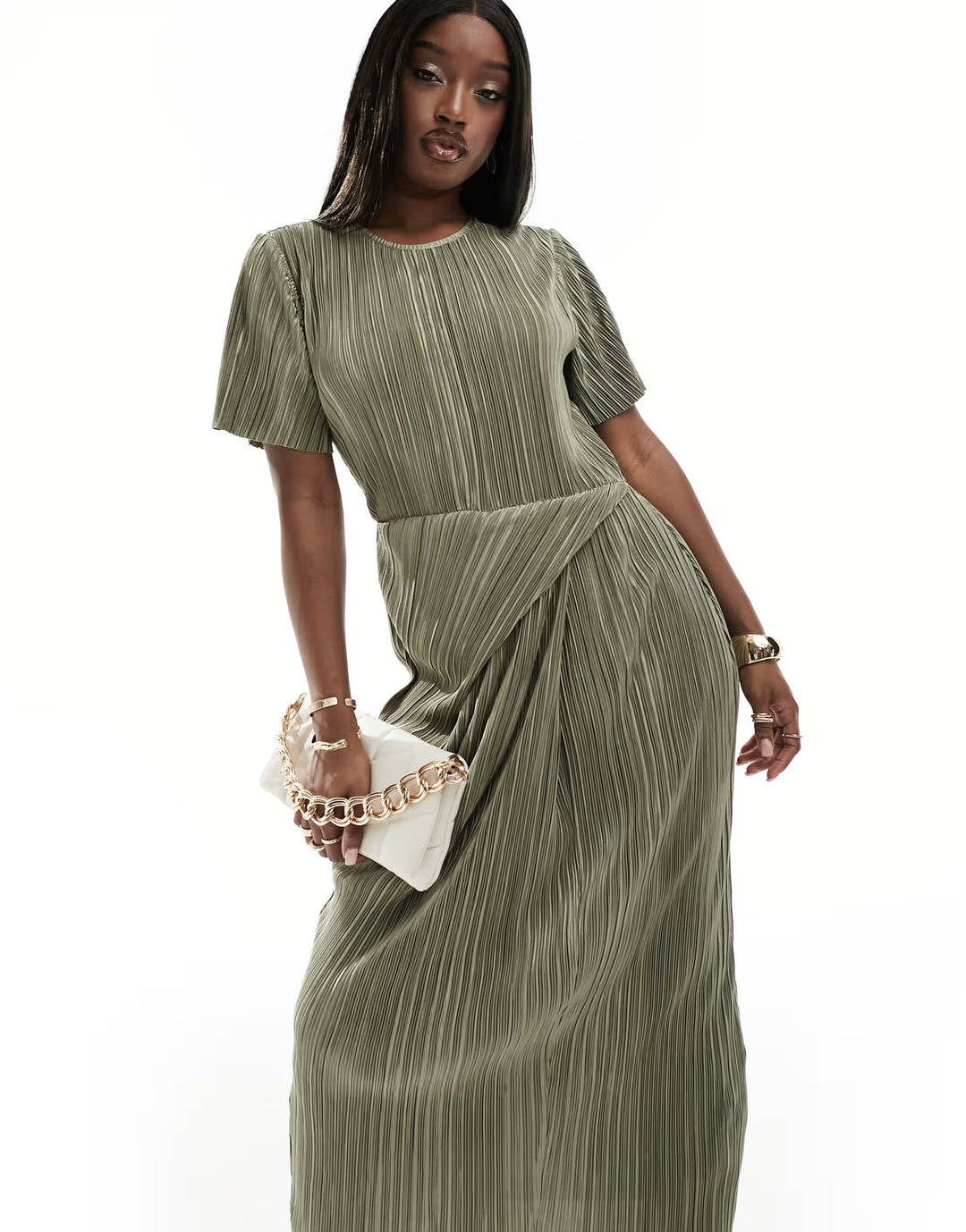 Rochie midi ASOS, verde