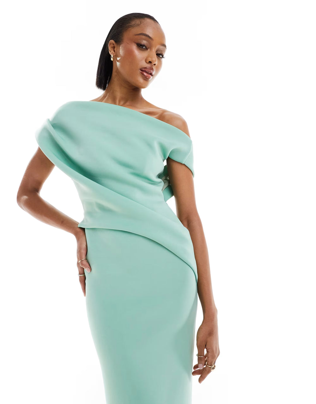 Rochie midi ASOS, verde