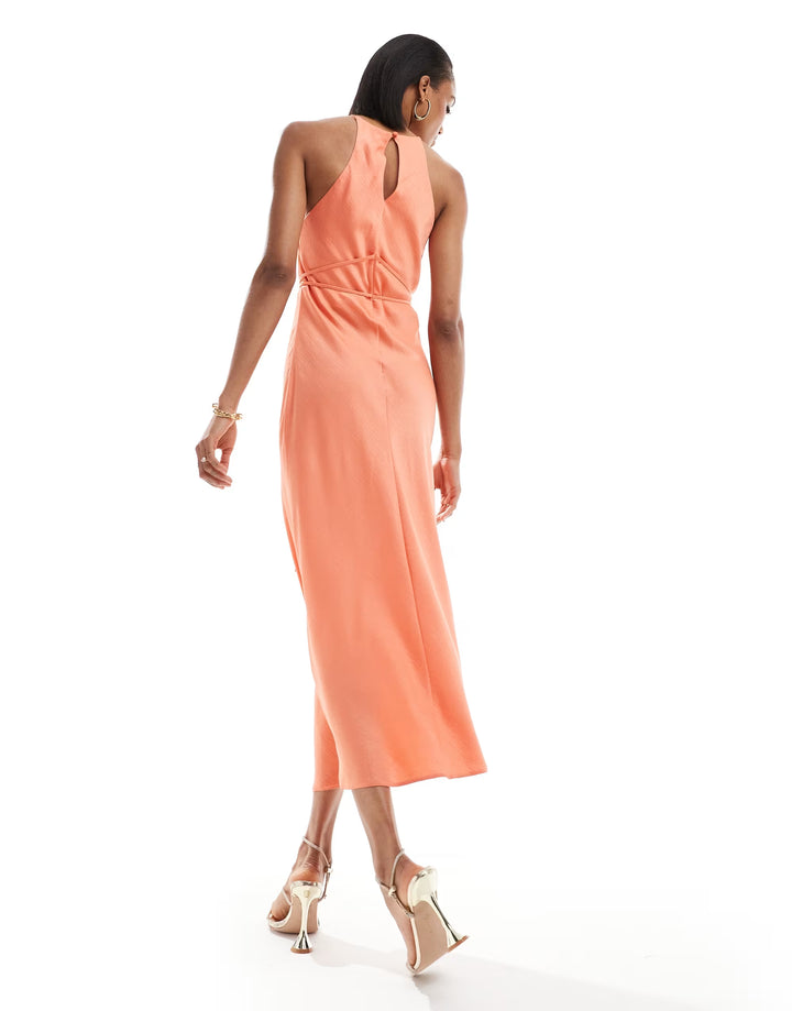 Rochie midi ASOS, portocaliu