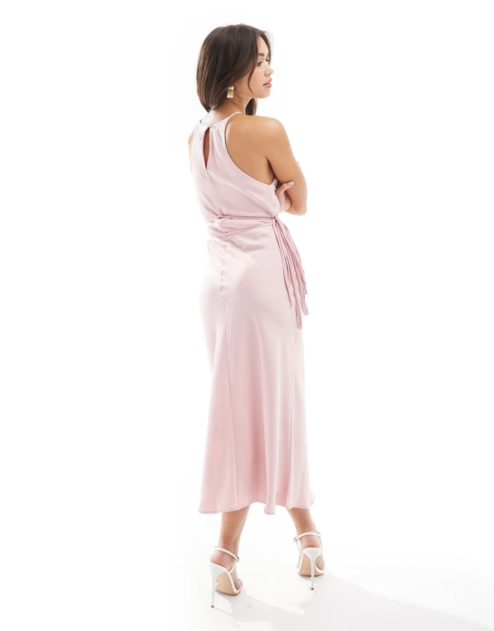 Rochie midi ASOS, roz