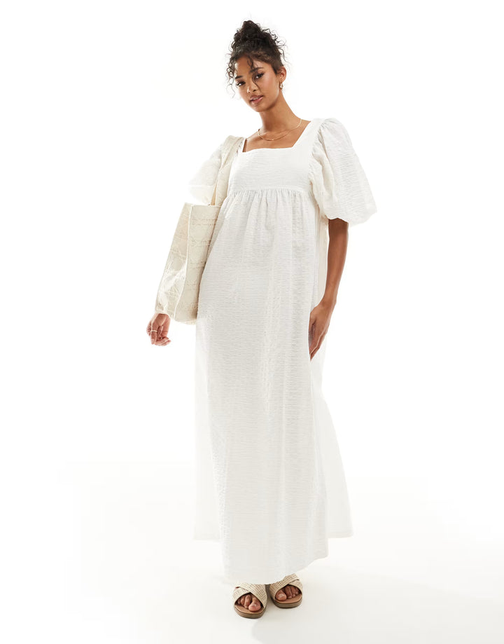Rochie maxi ASOS, alb