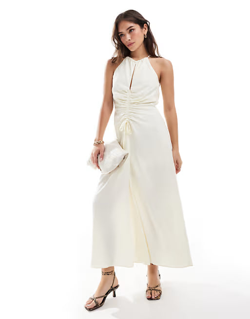 Rochie maxi ASOS, crem