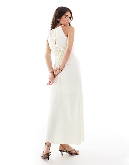 Rochie maxi ASOS, crem