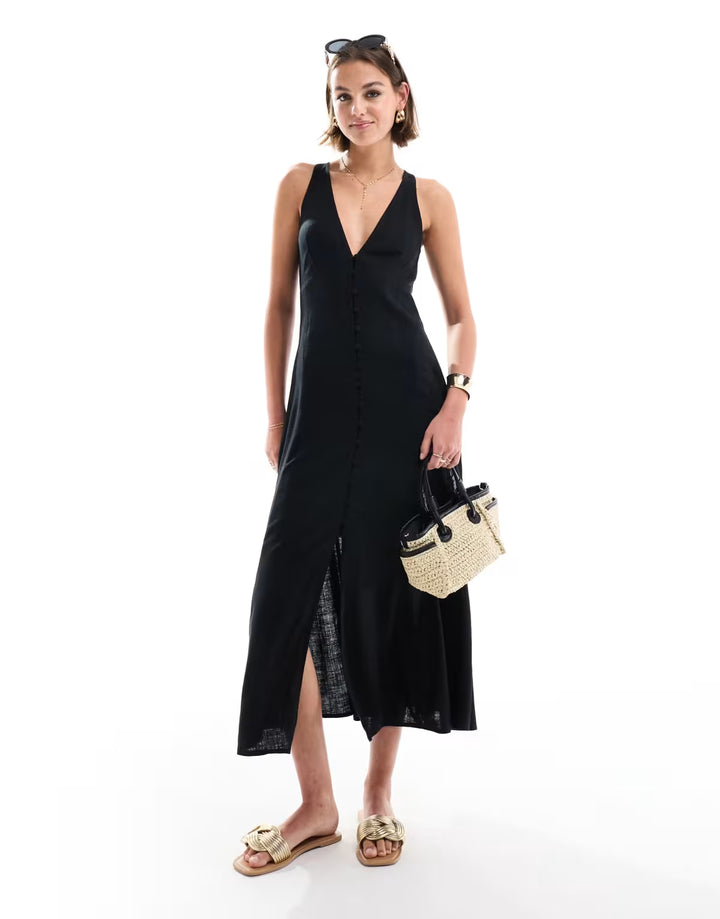 Rochie midi ASOS, negru