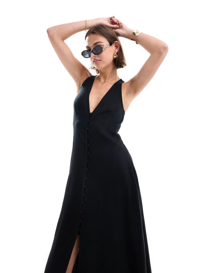 Rochie midi ASOS, negru