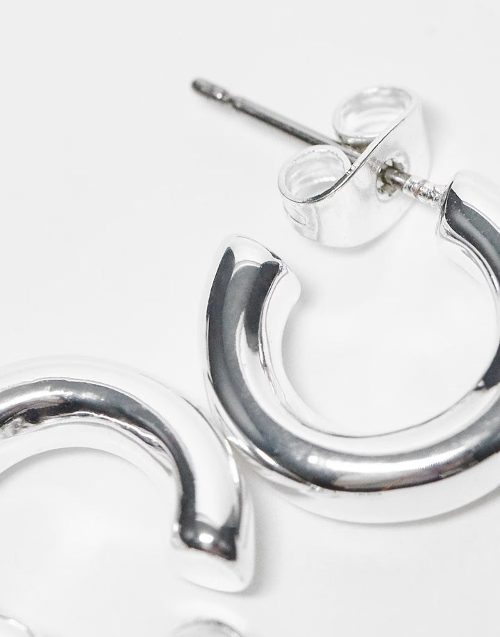 Set cercei PIECES, argintiu