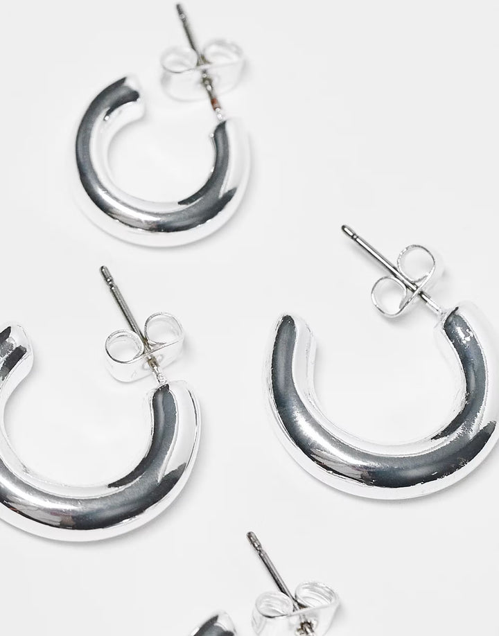 Set cercei PIECES, argintiu