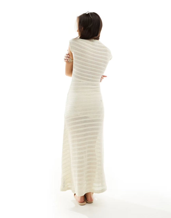 Rochie maxi ASOS, crem
