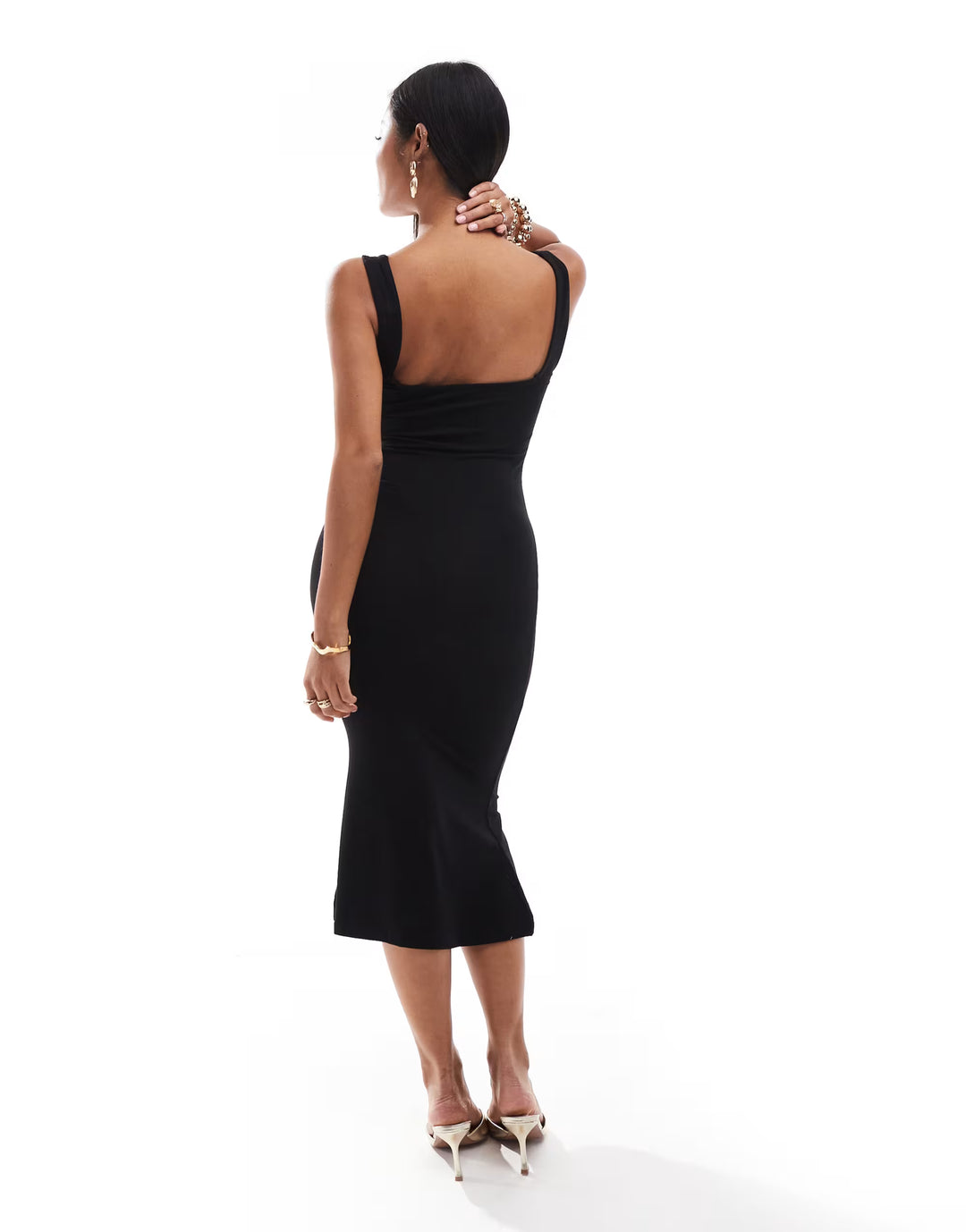 Rochie midi ASOS, negru
