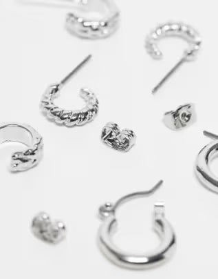 Set cercei PIECES, argintiu