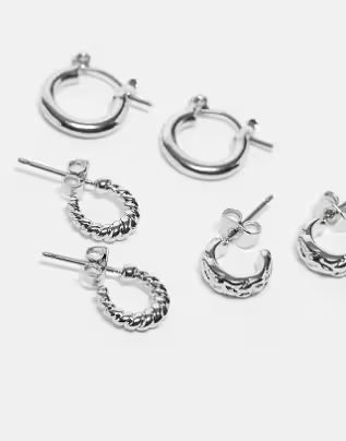 Set cercei PIECES, argintiu