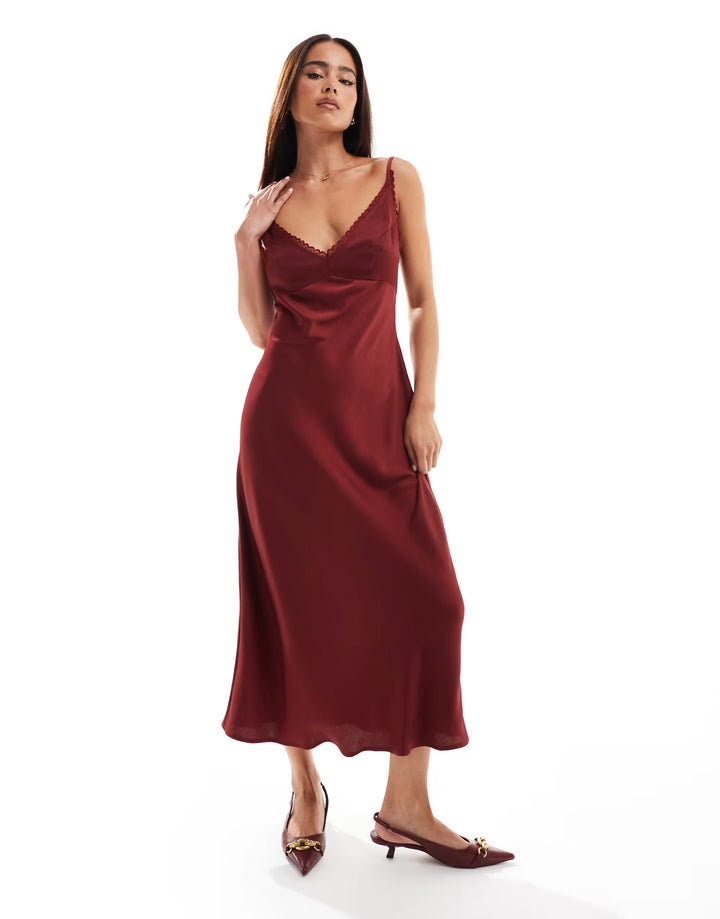 Rochie midi ASOS, vișiniu