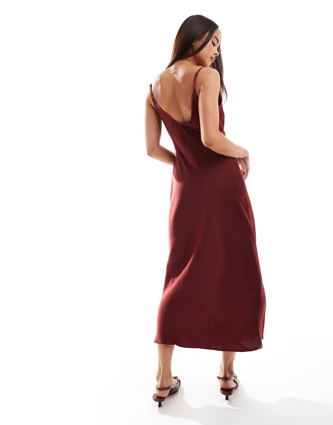 Rochie midi ASOS, vișiniu