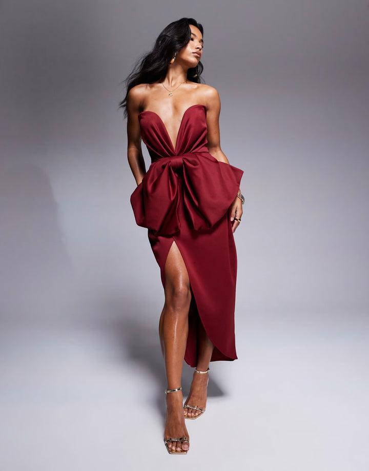 Rochie midi ASOS, vișiniu