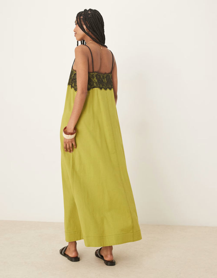 Rochie midi ASOS, verde