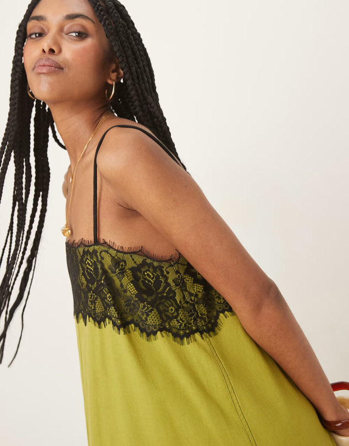 Rochie midi ASOS, verde