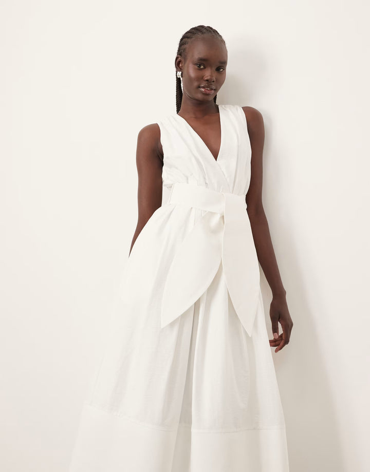 Rochie midi ASOS, alb