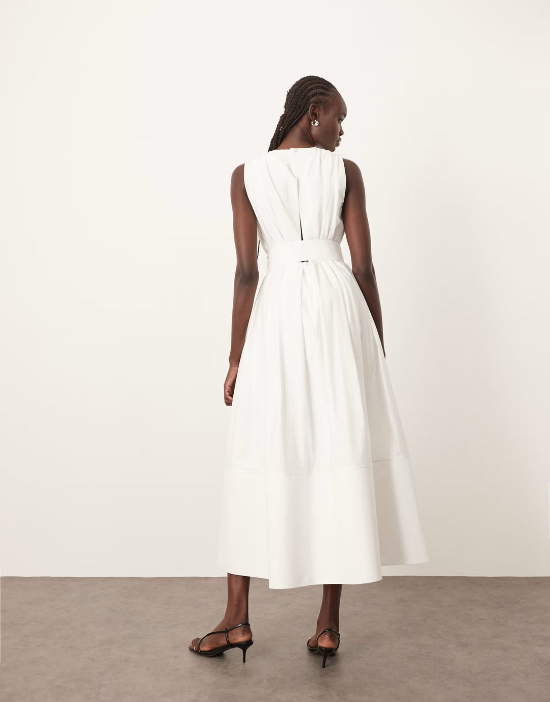Rochie midi ASOS, alb