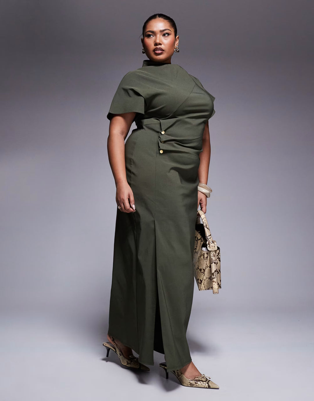 Rochie maxi ASOS, kaki